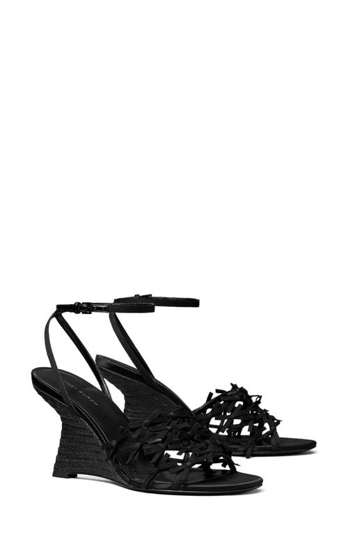 TORY BURCH TORY BURCH MINI BOW ESPADRILLE ANKLE STRAP WEDGE SANDAL 