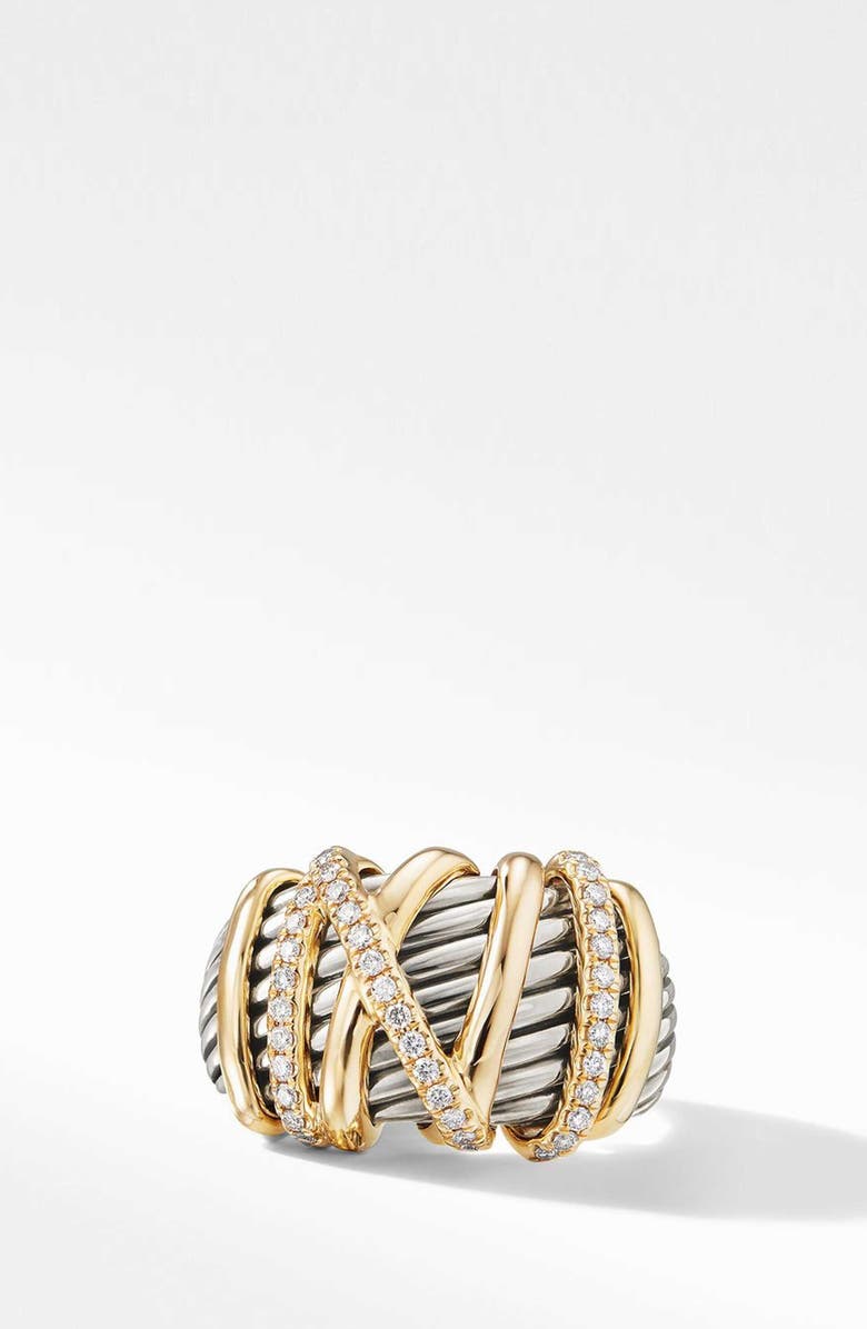 David Yurman Helena Statement Ring with 18K Gold and Diamonds, Main, color, 