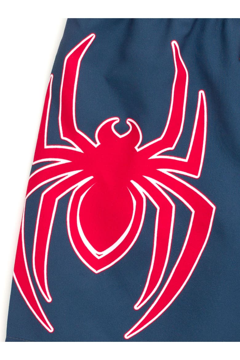 Spider-Man 2-Piece Rash Guard and Swim Trunks Set, Alternate, color, Miles Morales Grey