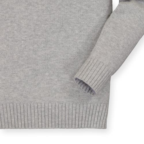 Hope & Henry Baby Boys' Crewneck Pullover Sweater, Infant In Grey Heather Rib Sleeve Stripe