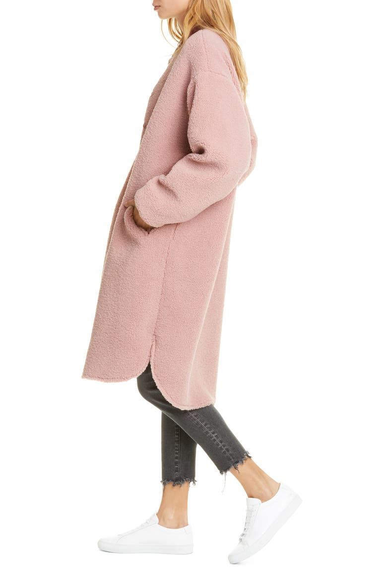 Longline Bomber Coat, Alternate, color, DUSTY ROSE