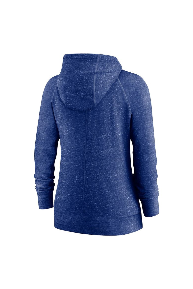 Women's Nike Heathered Royal Chicago Cubs Wordmark Gym Vintage Raglan Full-Zip Hoodie, Alternate, color, HEATHER ROYAL