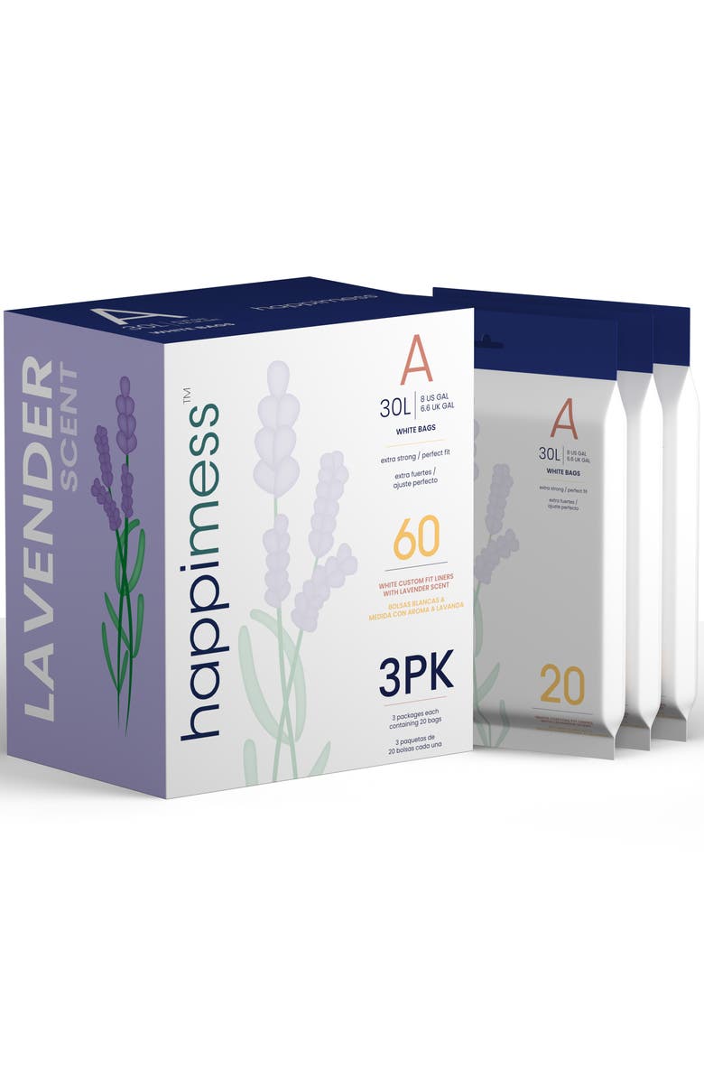 HAPPIMESS Scented Trash Can Liners, White Drawstring,, Main, color, Lavender: 8Gal