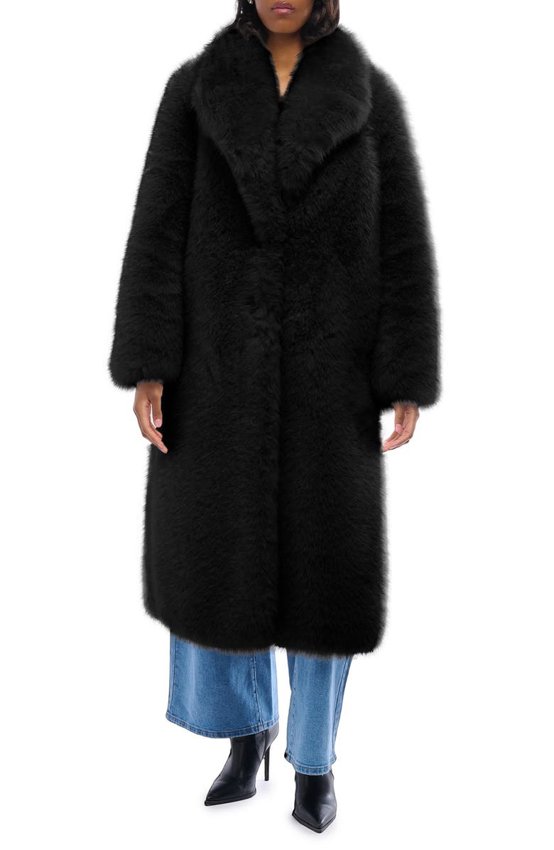 AZALEA WANG Bcardi Faux Fur Coat, Main, color, Black