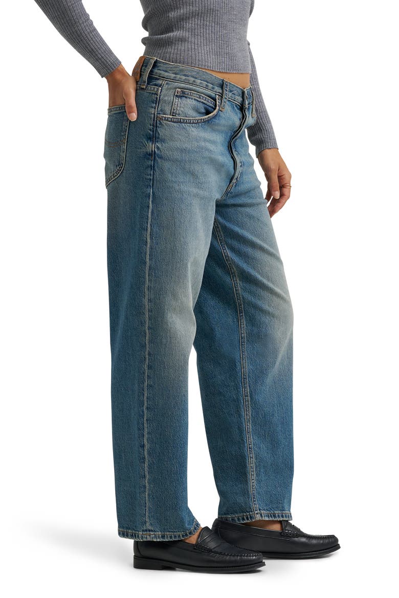 Low Slung Low Rise Slouchy Jeans, Alternate, color, INKY BLUE