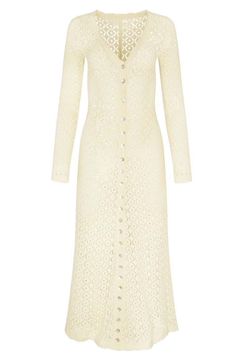 Alexandra Long Sleeve Cover-Up Maxi Dress, Alternate, color, IVORY