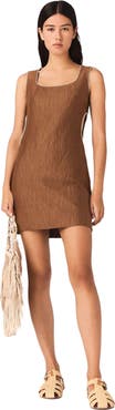 maje Short linen-blend dress