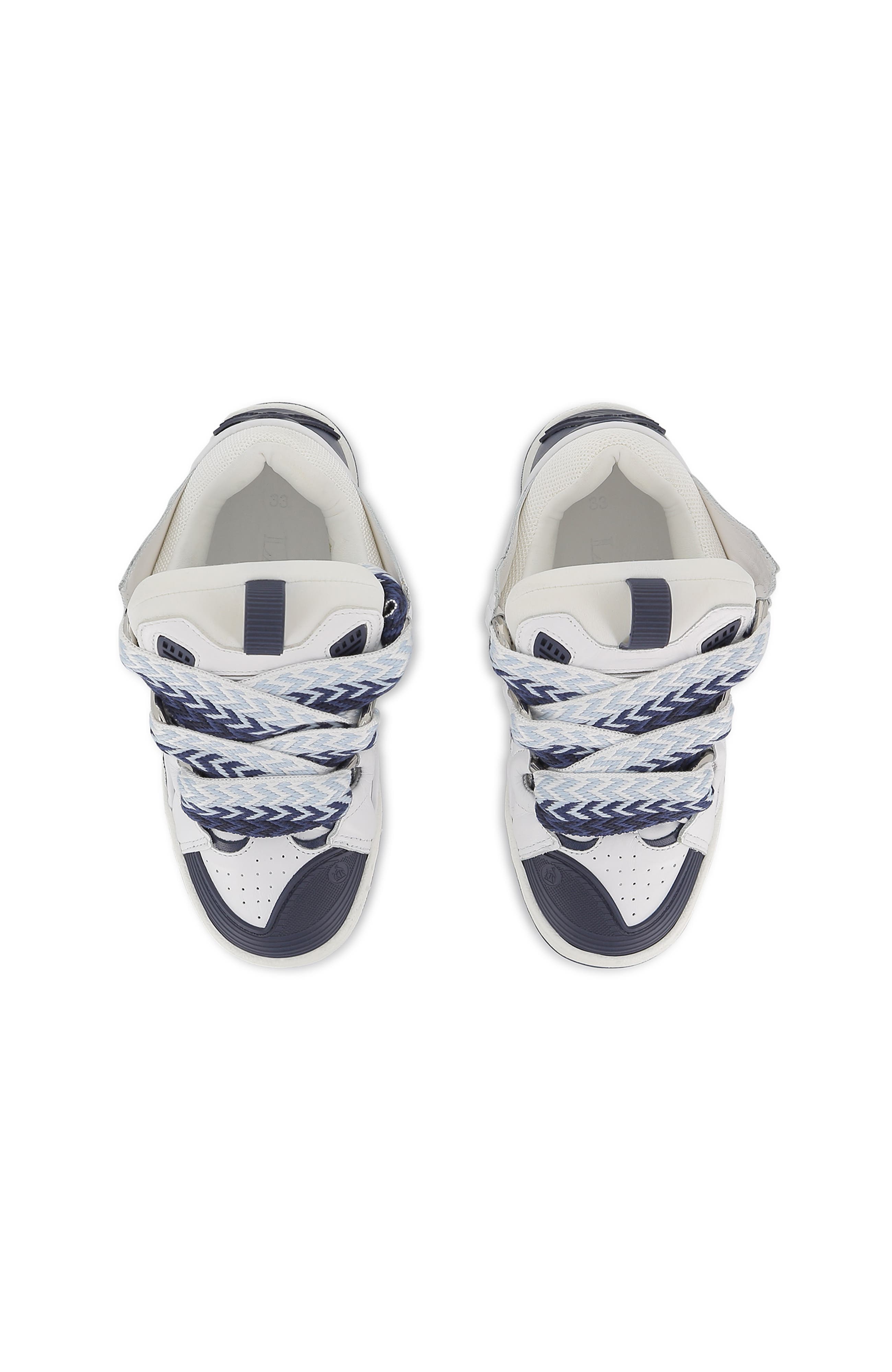 Lanvin Kids Curb Sneakers With Laces, Alternate, color, Navy Blue