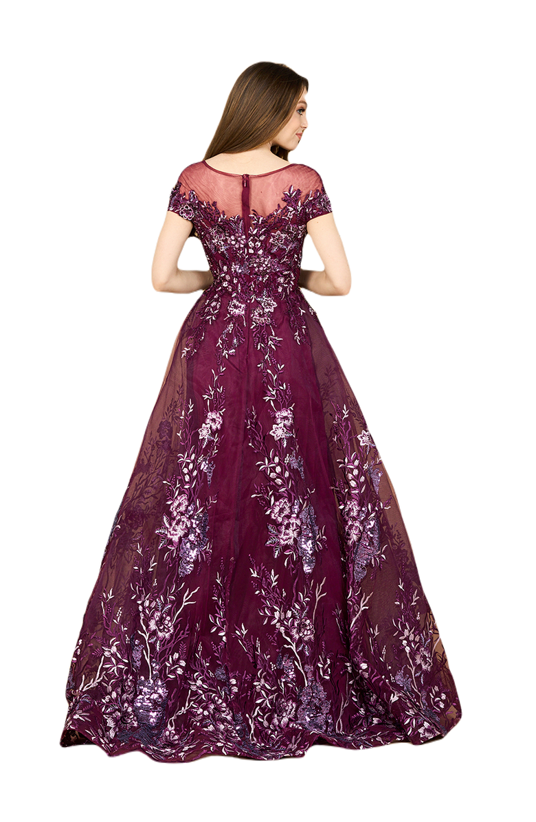 LARA New York Beautiful Lace Applique A-line Ball Gown, Alternate, color, Dusty Blue