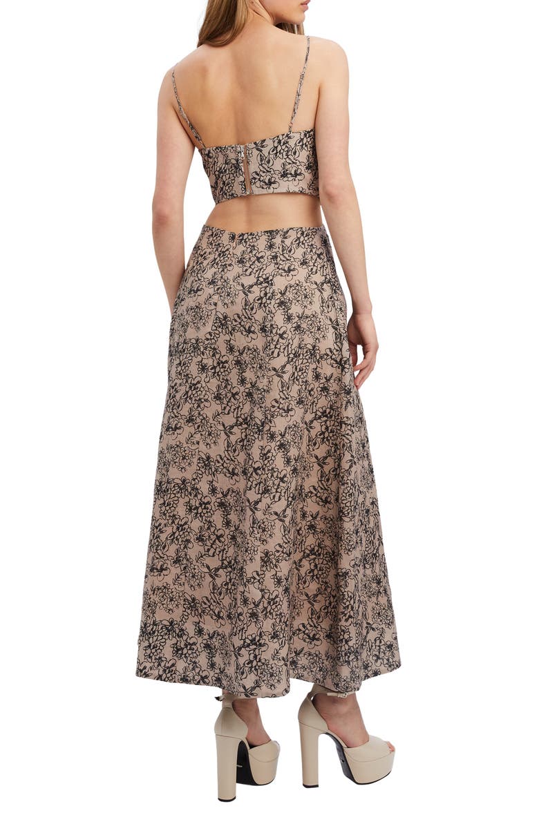 Bardot Racquel Floral Cutout Midi Dress, Alternate, color, 