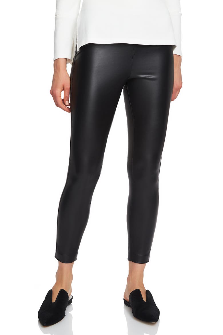 Faux Leather Stretch Legging, Main, color, RICH BLACK