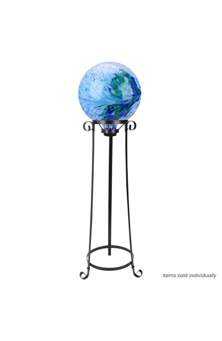 Northlight 23.75" Black Standing Tower Garden Gazing Ball Outdoor Patio Stand, Alternate, color,