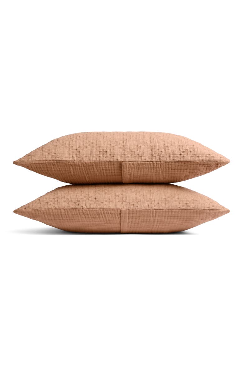 Desert Set of 2 Cotton Shams, Main, color, ADOBE