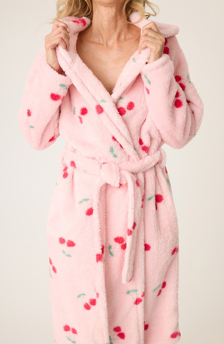 PJ Salvage Cheery Print Hooded Robe, Alternate, color,