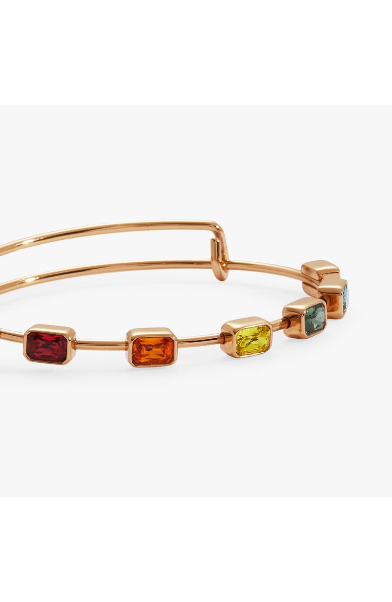 Alex and Ani Rainbow Ombre Inline Bangle Bracelet, Main, color, Rainbow Ombre