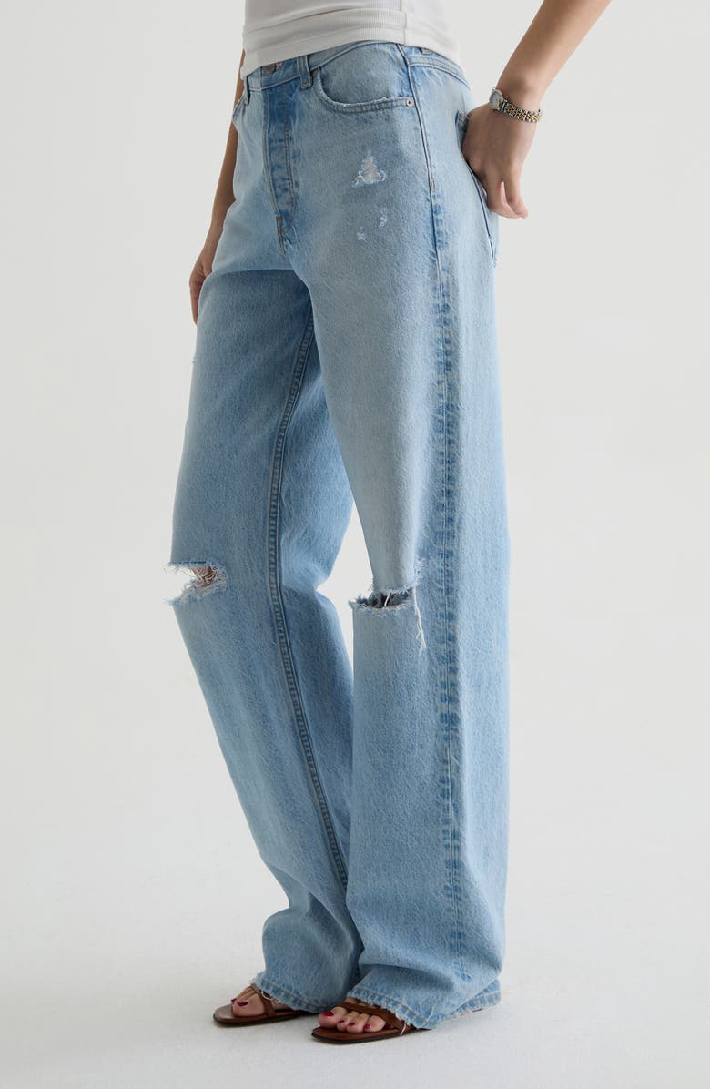 AG Billie Ripped Straight Leg Jeans, Alternate, color, Soft Focus Destructed