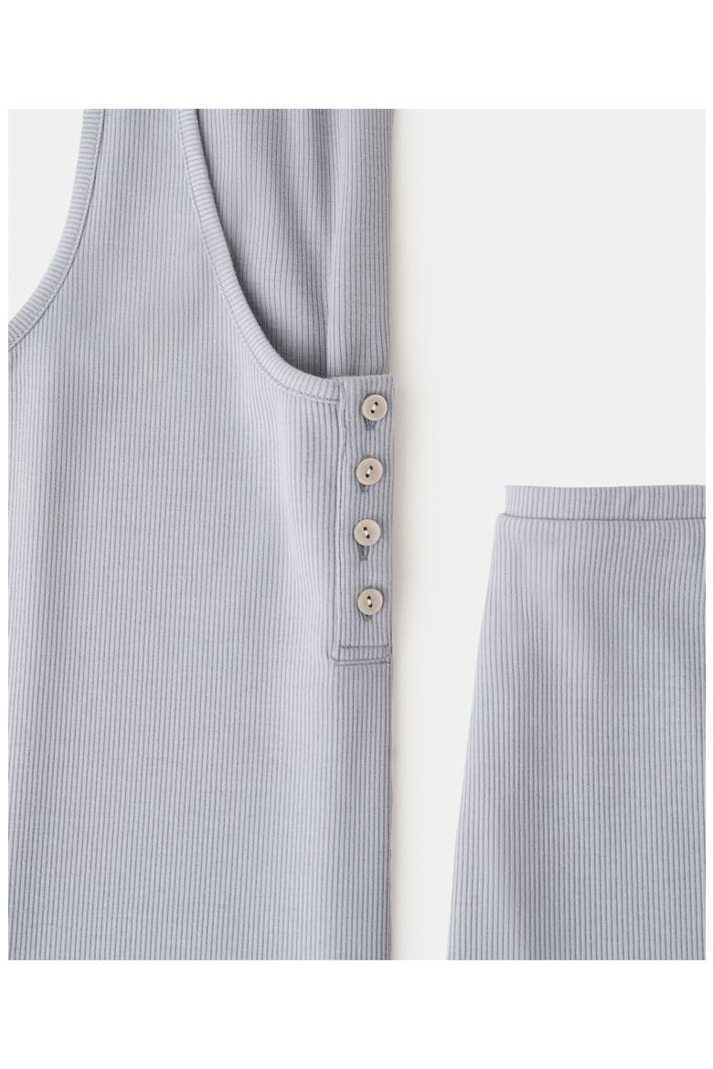 Rib Pajama Top, Alternate, color, GREY