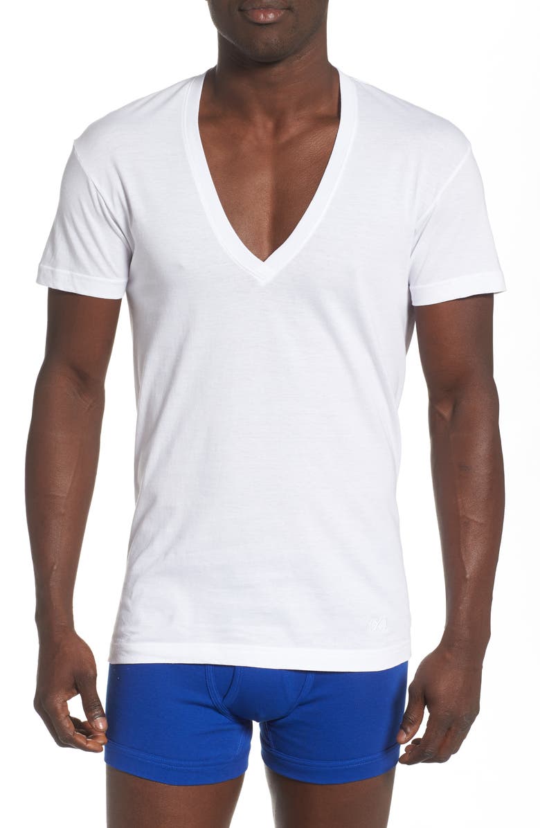 2(x)ist 3-Pack Slim Fit Deep V-Neck T-Shirt, Main, color, White New Logo