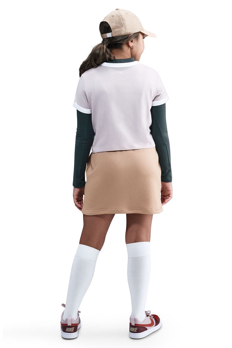 Kids' Sportswear Club Fleece Pull-On Skirt, Alternate, color, HEMP/ HEMP/ WHITE