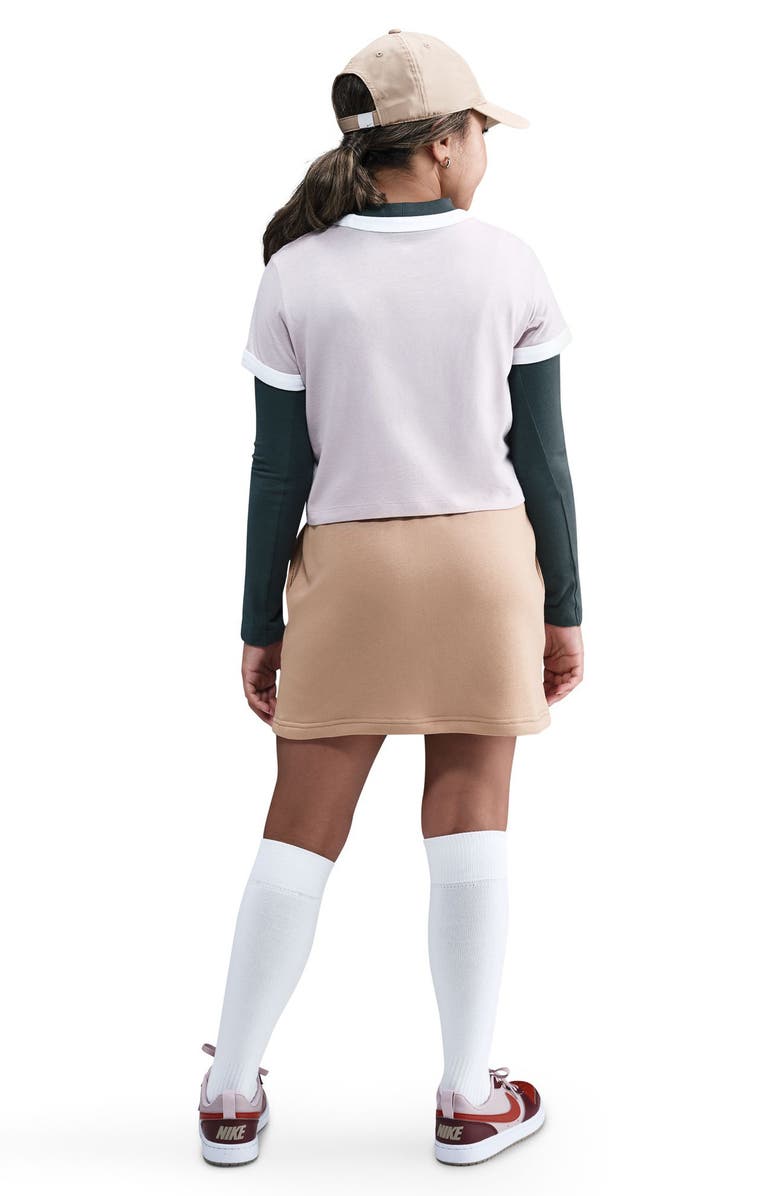 Nike Kids' Sportswear Club Fleece Pull-On Skirt, Alternate, color, Hemp/ Hemp/ White