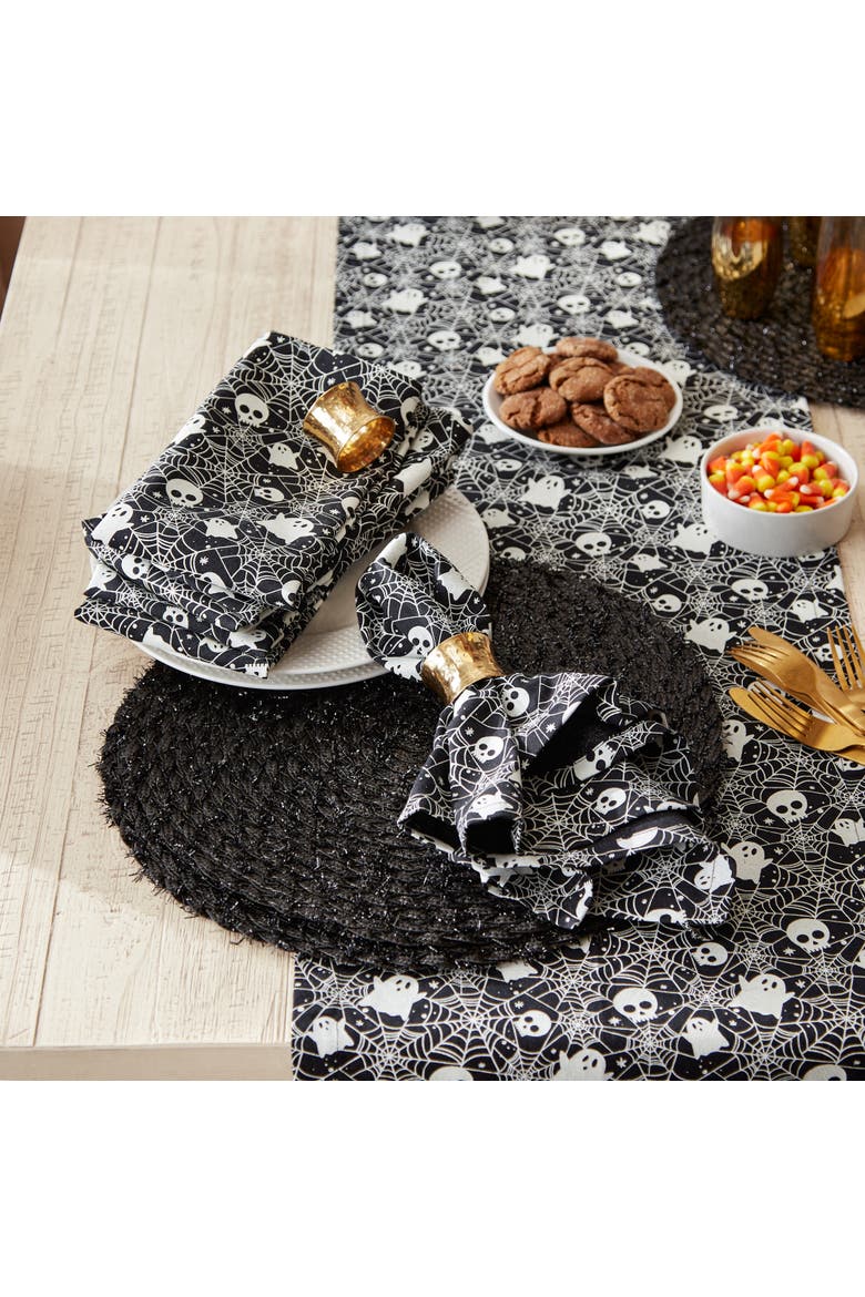 Hallowen Print Napkin Set/6, Main, color, Haunted Objects