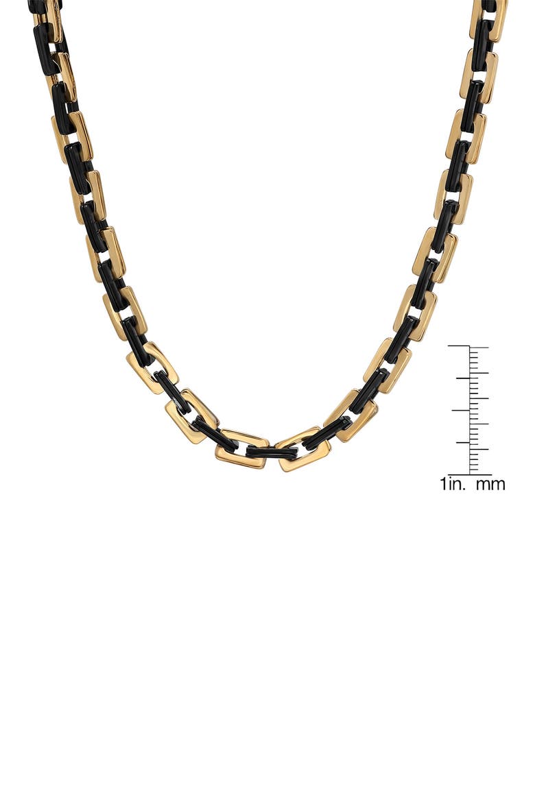 Men's Two-Tone 18K Gold Plated Stainless Steel Chain Link Necklace, Alternate, color, TWO TONE