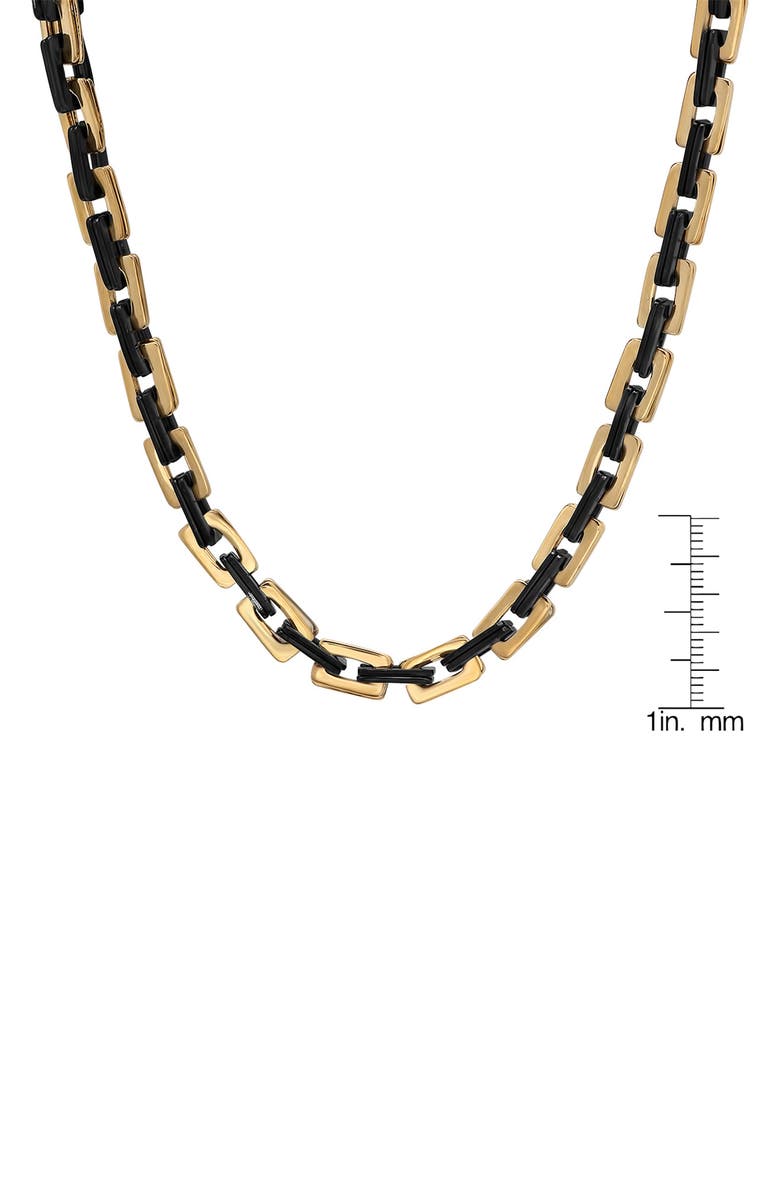 HMY JEWELRY Men's Two-Tone 18K Gold Plated Stainless Steel Chain Link Necklace, Alternate, color, Two Tone