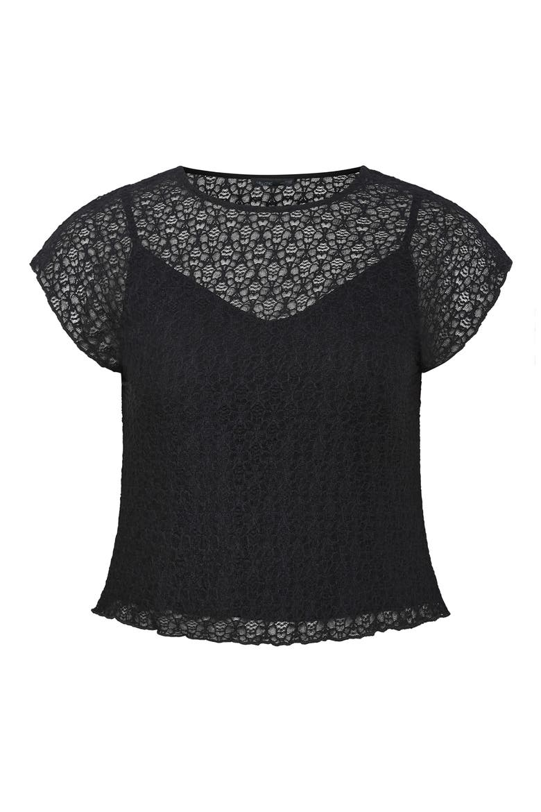 Brie Lace Knit Top, Alternate, color, BLACK