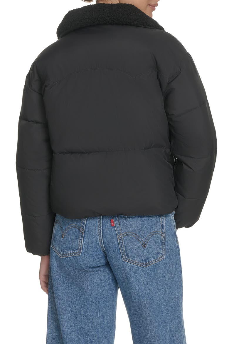 Western Puffer Jacket, Alternate, color, BLACK