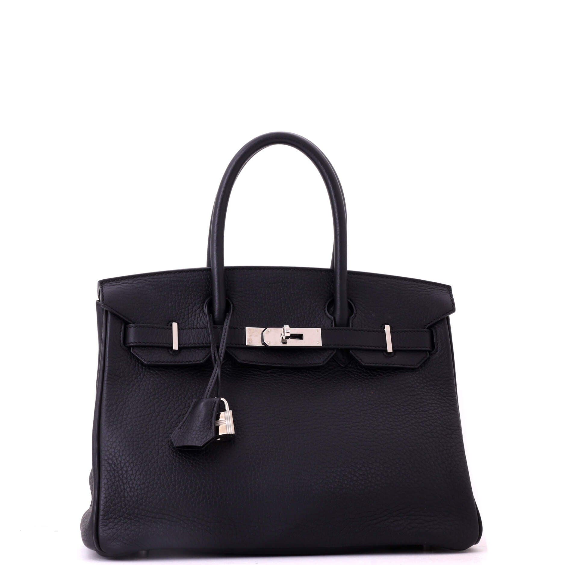 Birkin Handbag Black Clemence with Palladium Hardware 30, Alternate, color, Black