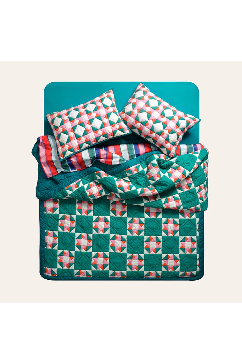 Uttar Quilted 300 Tc King Size 100% Cotton Heritage Style, Alternate, color, Green