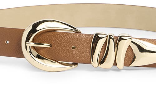 Vince Camuto Sculptural Faux Leather Belt In Brown