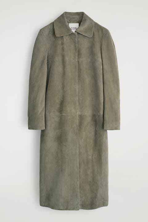 Collared Suede Long Coat