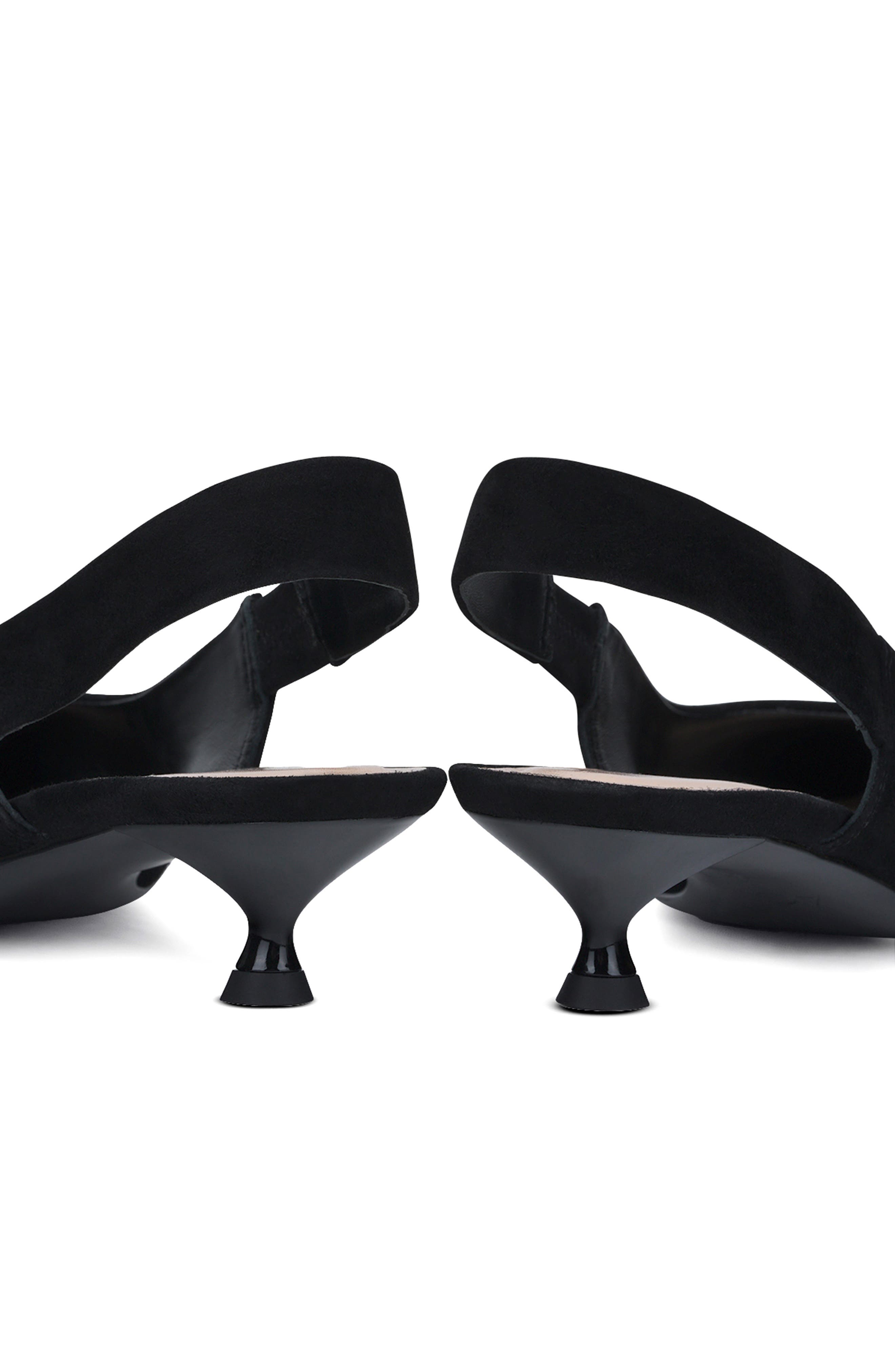 AGL Lenor Slingback Pointed Toe Kitten Heel Pump, Alternate, color, Nero-Nero