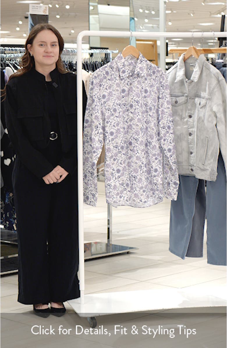 Slim Fit Floral Non-Iron Cotton Twill Dress Shirt, sales video thumbnail