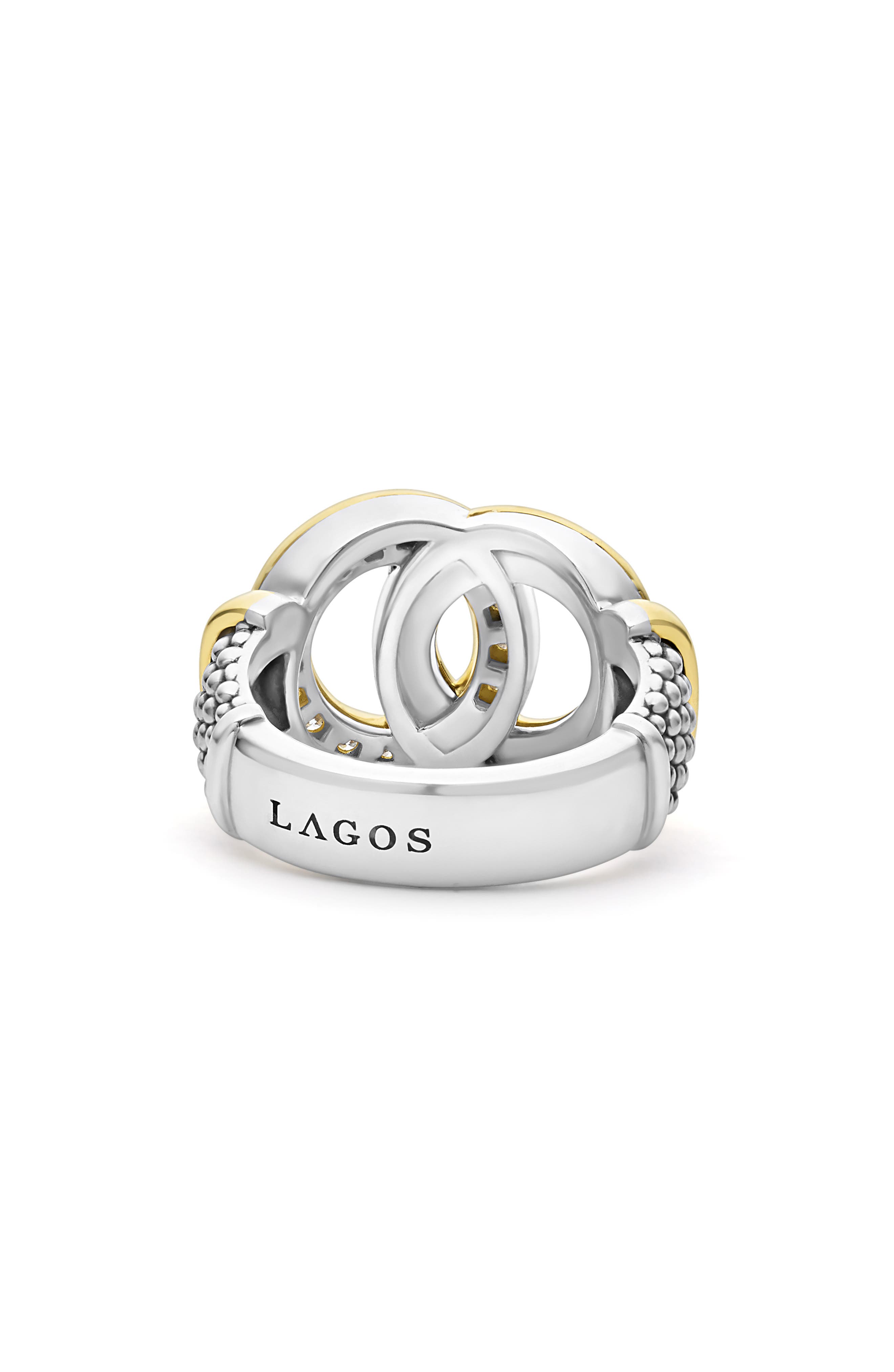 LAGOS Signature Caviar Interlocking Pavé Diamond Ring (Women) | Nordstrom
