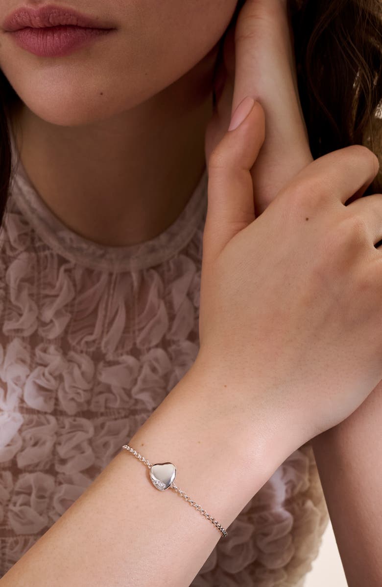 John Hardy Pebble Heart Pavé Diamond Bracelet, Alternate, color, 