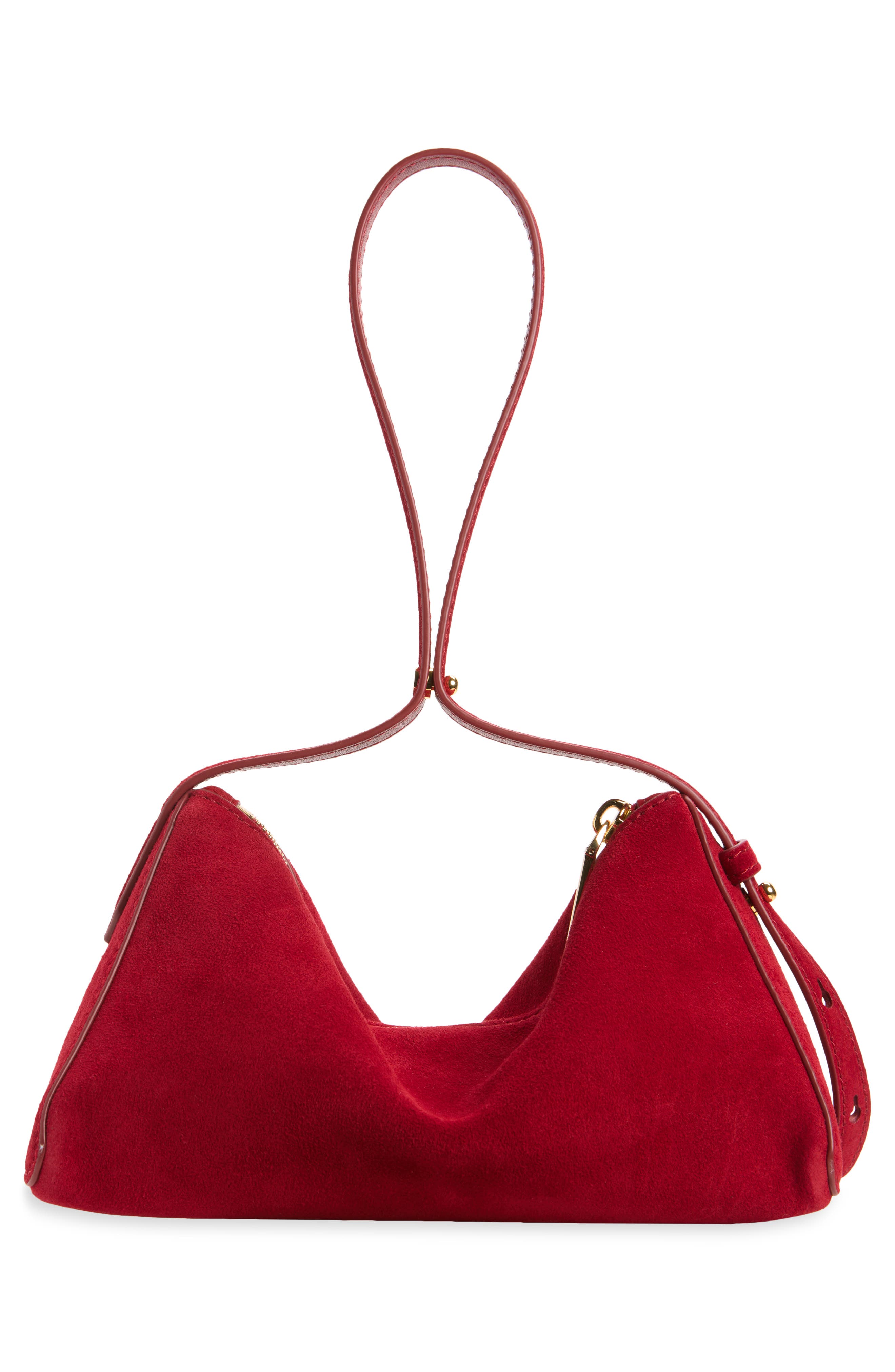 Prism Suede Shoulder Bag, Alternate, color, CRIMSON