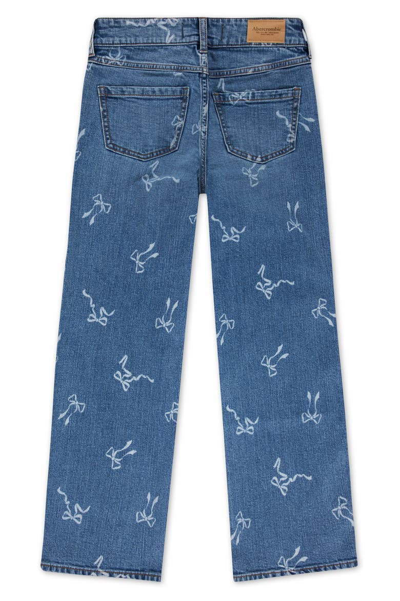Kids' Bow Print High Waist Wide Leg Jeans, Alternate, color, MGLANF DUS