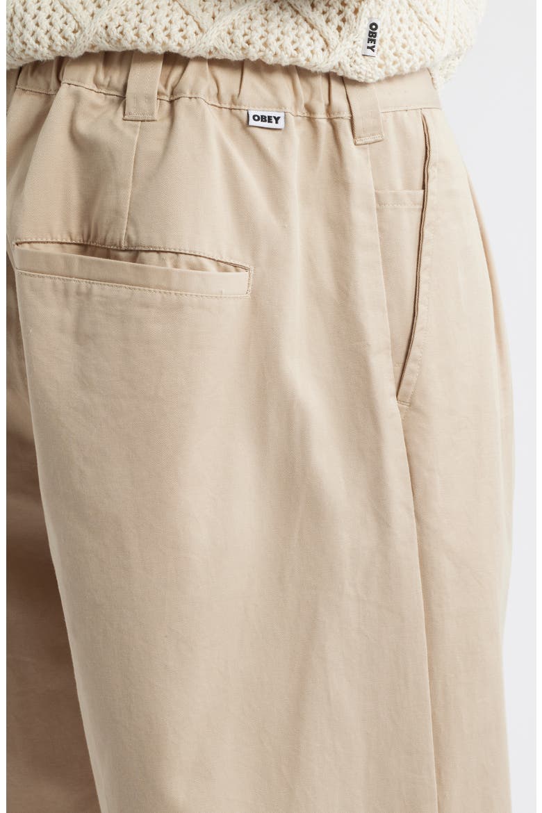 Foster Pleated Twill Pants, Alternate, color, CEMENT
