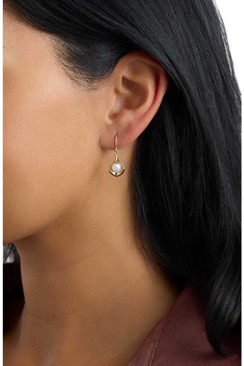 Modern Muse Faux Pearl Drop Earrings, Alternate, color, GOLD