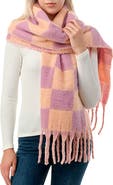 MARCUS ADLER Chunky Check Fringe Scarf