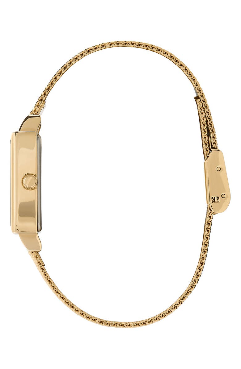 Olivia Burton Classics Rectangular Mesh Strap Watch, 20mm, Alternate, color, Gold