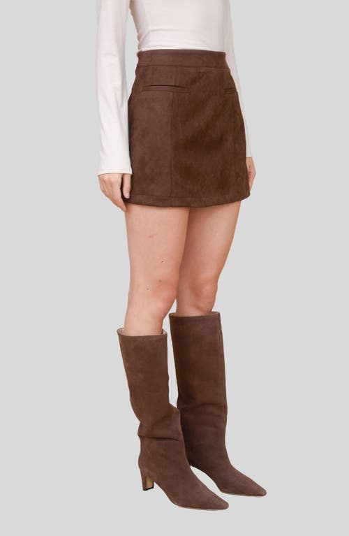 Blu Pepper Faux Suede Miniskirt In Brown