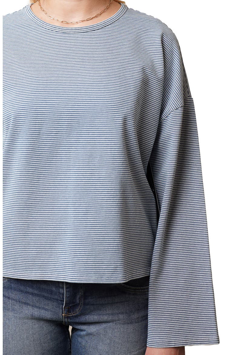 Crewneck Drop Shoulder Top, Alternate, color, LIGHT DENIM