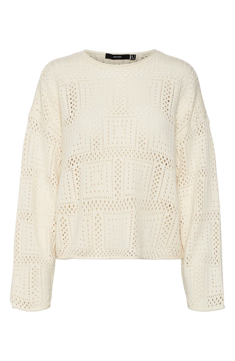 VERO MODA Open Stitch Cotton Blend Sweater, Alternate, color, 