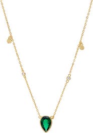 BY ADINA EDEN Emerald Green Pear Charmed Chain Necklace