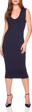 Susana Monaco Double V-Neck Jersey Midi Dress