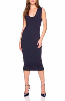 Susana Monaco Double V-Neck Jersey Midi Dress