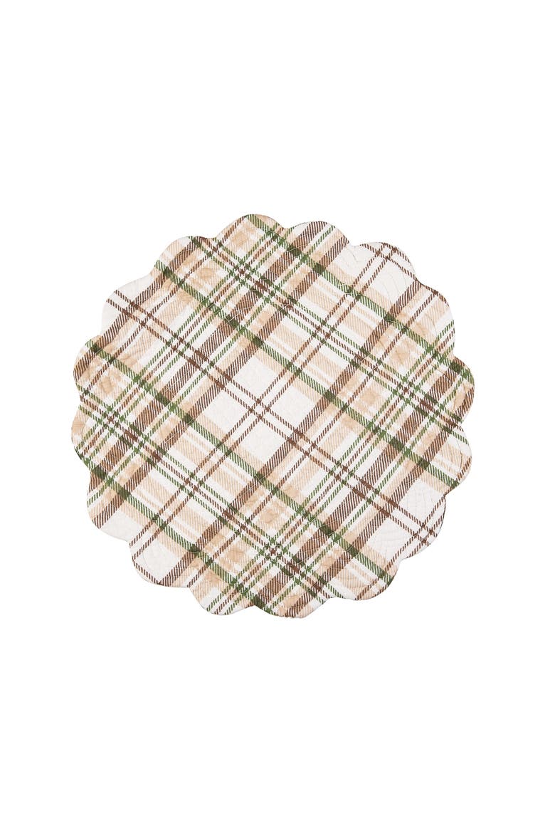 Nolan Pines Round Placemats Set of 6, 17", Alternate, color, Brown